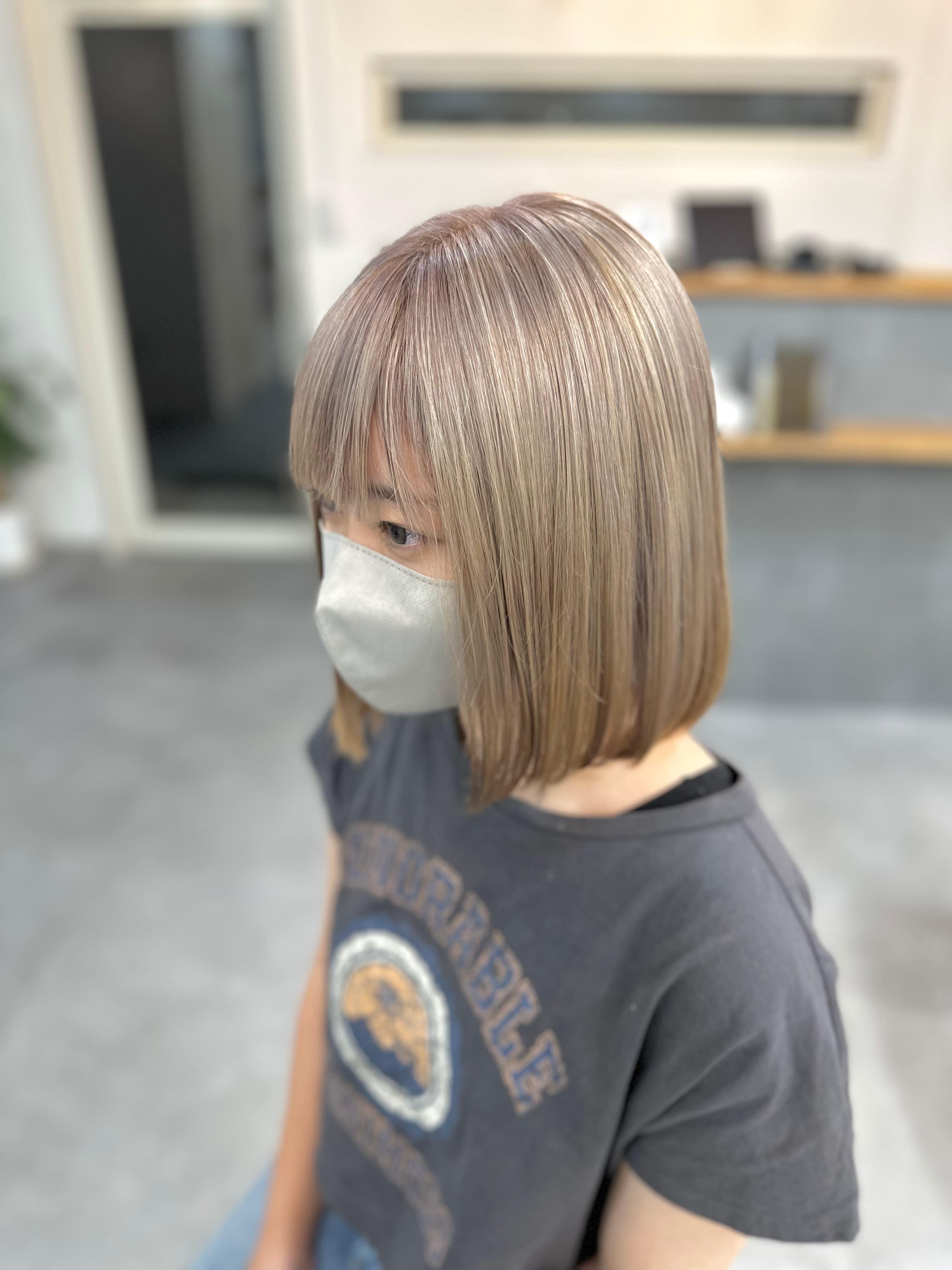 hair salon Area【ヘアサロンエリア】のスタイル紹介。ミルクティーボブ