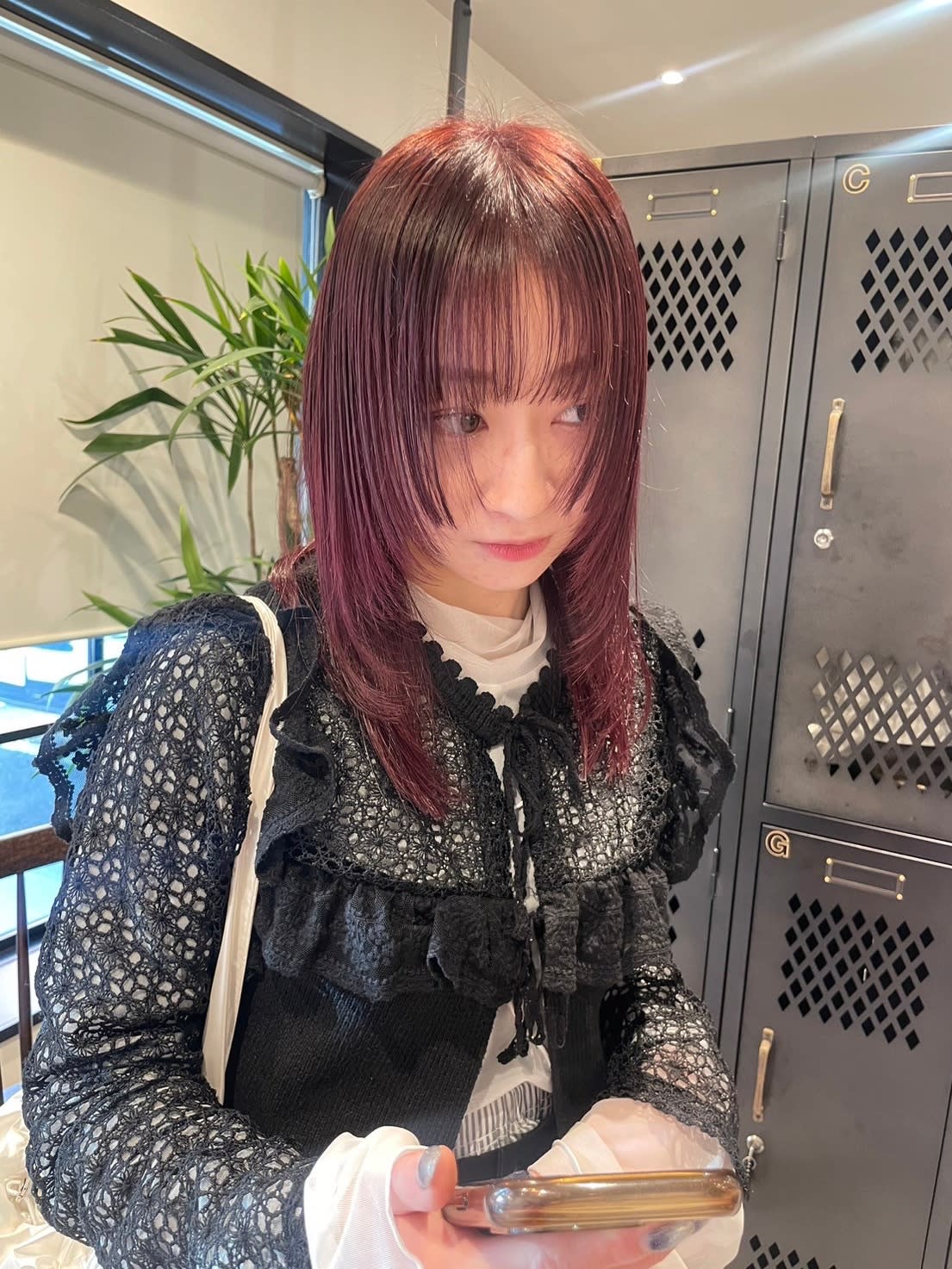 RiM rooming salon【リム】のスタイル紹介。ハイトーンカラーチェリーレッド/パープルピンクデザインカラー