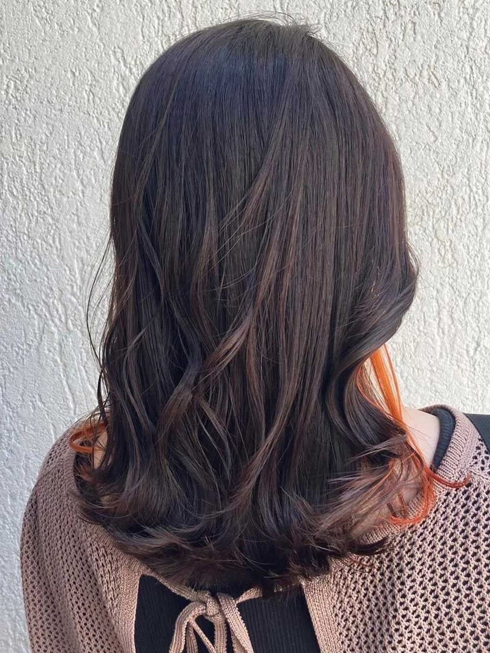 beauty:beast 武雄店【ビューティービースト タケオテン】のスタイル紹介。インナーカラー／アプリコットオレンジ