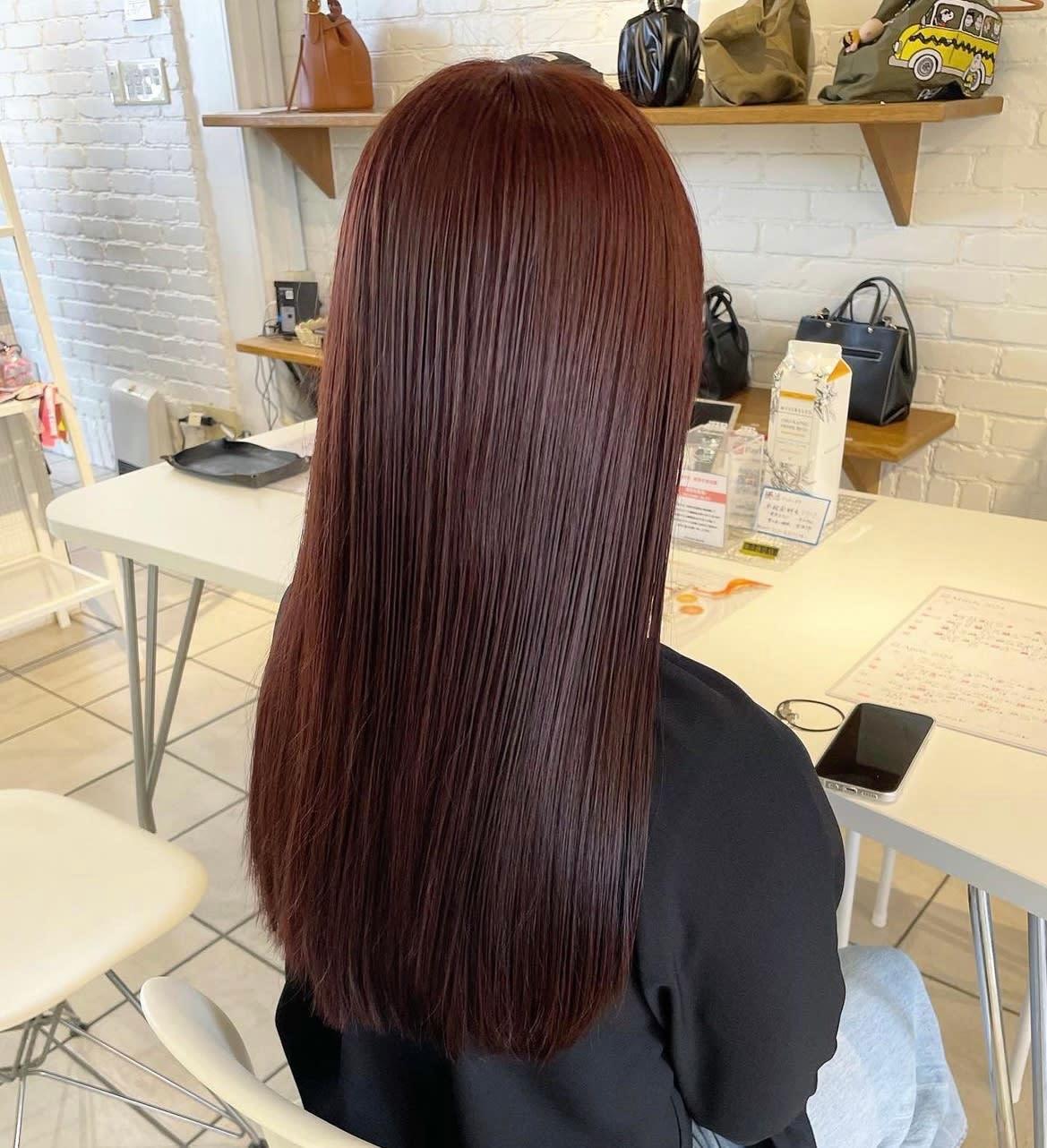 VAN COUNCIL春日井店【ヴァンカウンシルカスガイテン】のスタイル紹介。ブリーチなしダブルカラー　ワインレッド