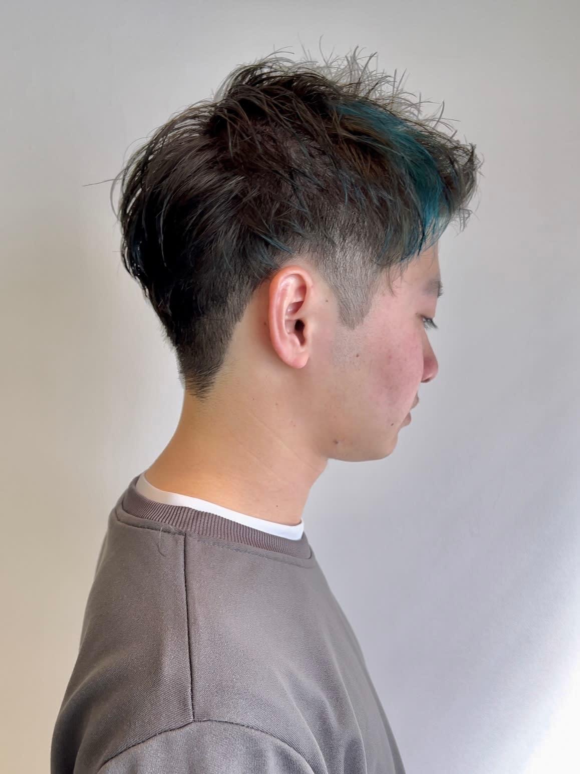 SUGAR by ECLART 立川南口店【シュガー バイ エクラート】のスタイル紹介。【立川】アップバング×ポイントカラー【メンズカット】