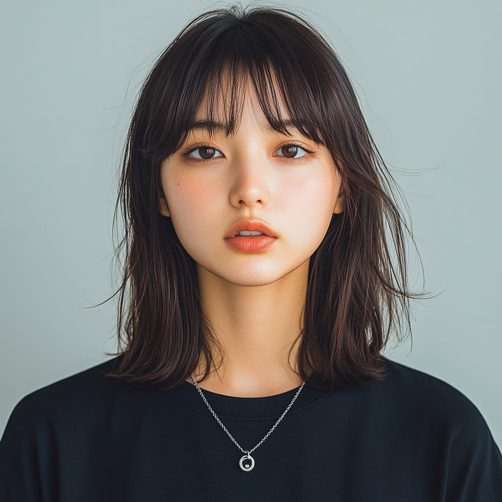 BABEL【バベル】のスタイル紹介。【BABEL】シースルーバング×外ハネミディ