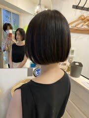 CHAINON 赤羽店【シェノン】のスタイル紹介。まるみある大人の前髪なしボブ黒髪ボブショートが得意な美容室