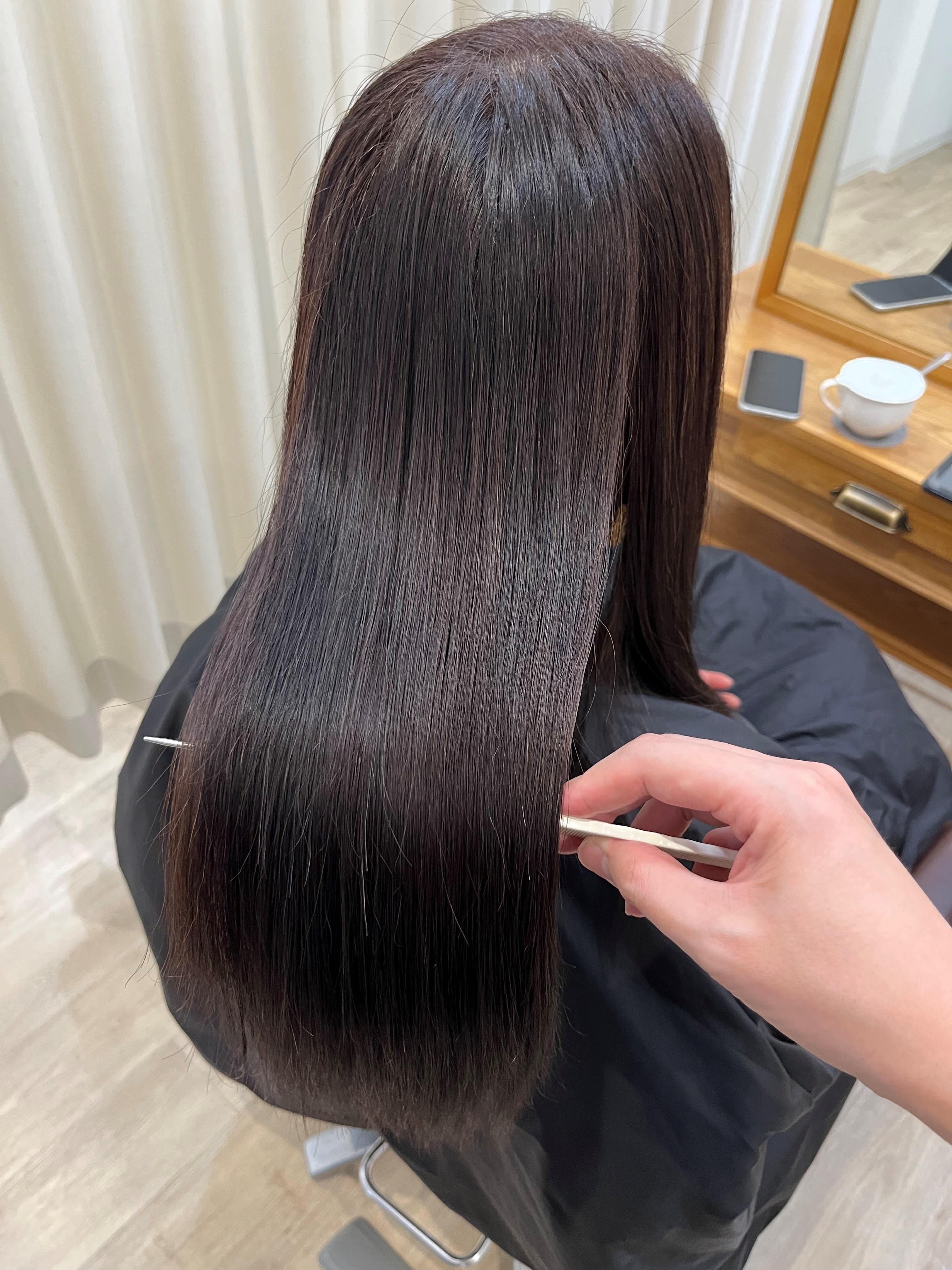 髪質改善専門美容室MIRA【カミシツカイゼンセンモンビヨウシツミラ】のスタイル紹介。うねり・広がり・ジリジリ髪を１日で改善！さらツヤストレート