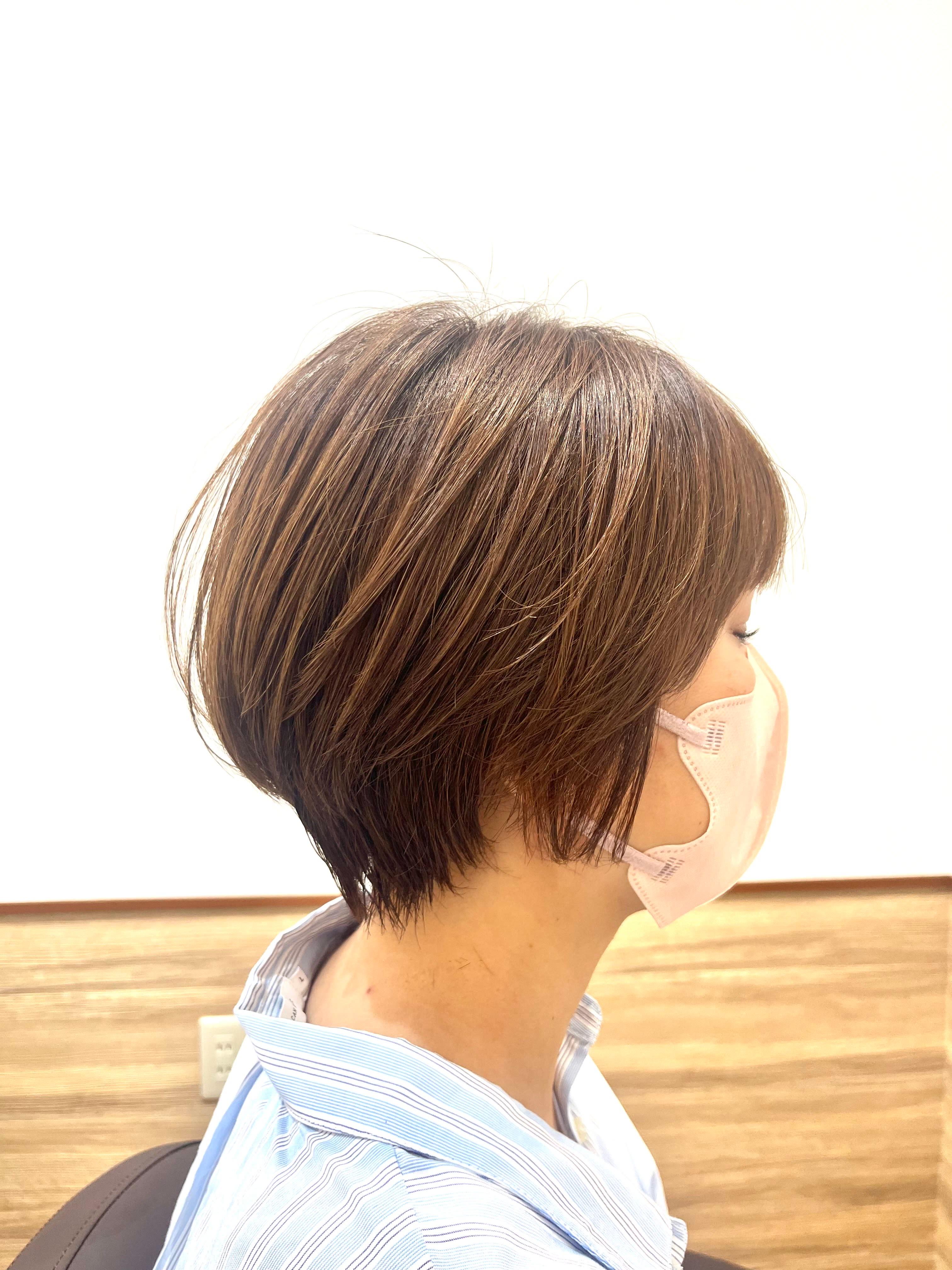 髪質改善 個室サロン 南流山 美容院 hair&relax I like…【カミシツカイゼン コシツサロン ミナミナガレヤマ ビヨウイン ヘアアンドリラックスアイライク】のスタイル紹介。丸みくびれショート