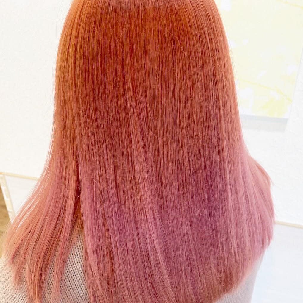 hair salon Wish【ヘアサロン ウィッシュ】のスタイル紹介。【明るめピンク】ケアブリーチ／ハイトーン