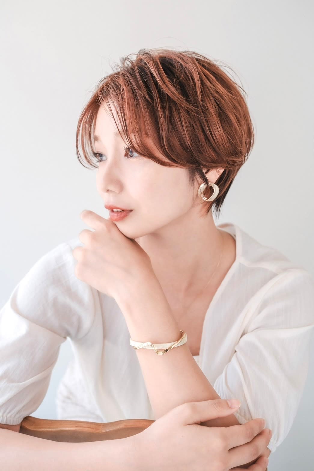 beauty:beast 段原店【ビューティー ビースト ダンバラテン】のスタイル紹介。くびれショート×オレンジベージュ