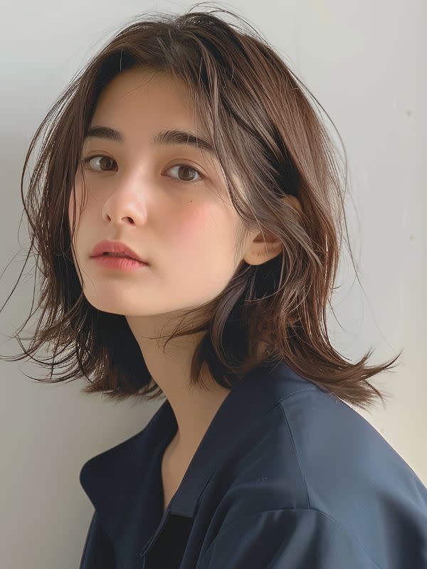 美容室フォルビッチ 三鷹店【ビヨウシツフォルビッチ ミタカテン】のスタイル紹介。クセ毛さんにもオススメ★外ハネミディアムボブ＆デザインカラー