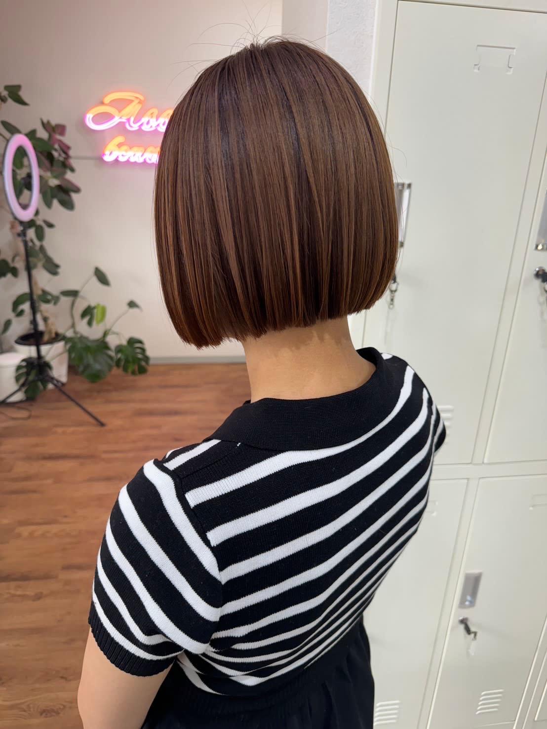 ASSEMBLE Beauty&spa【アッセンブル】【アッセンブル ビューティーアンドスパ】のスタイル紹介。【ASSEMBLEカラー】ミニボブ透明感カラー