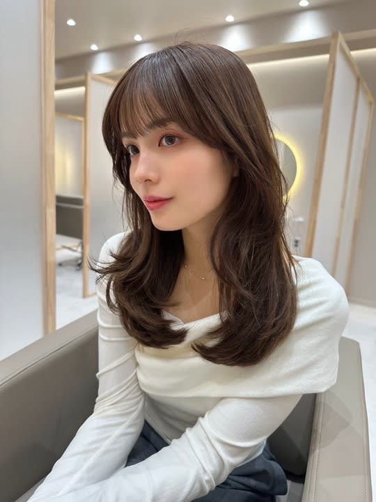 Zina 梅田 髪質改善&トリートメント&艶髪【ジーナ】【ジーナ ウメダ カミシツカイゼンアンドトリートメントアンドツヤガミ ジーナ】のスタイル紹介。髪質改善小顔ブラウンミディ美髪*Zina梅田