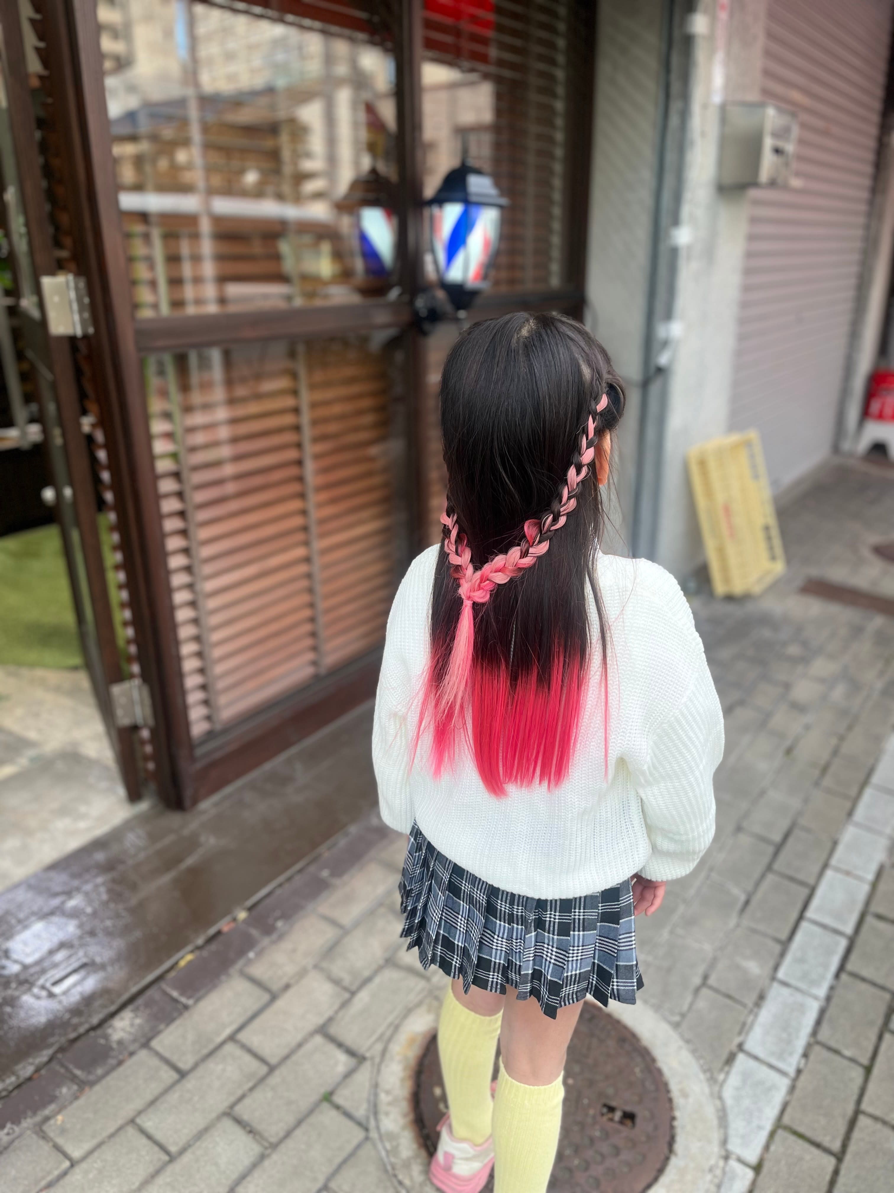 Cherie cut【シェリーカット】のスタイル紹介。キッズすそブリーチ＋オンカラー