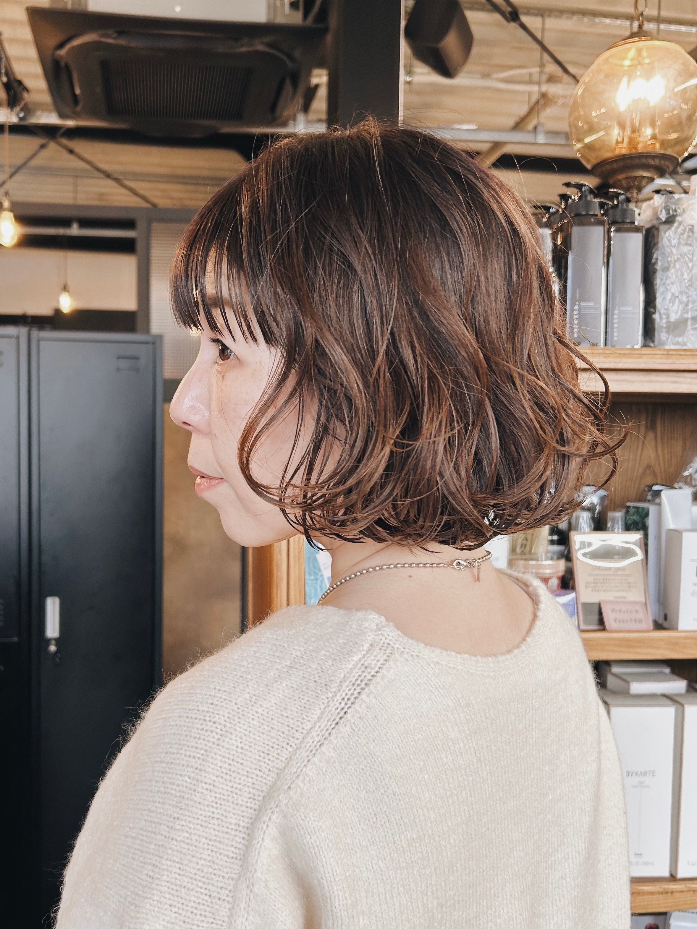 veretta. 松井山手店【ベレッタマツイヤマテテン】のスタイル紹介。ウェービーボブ　岩谷明花