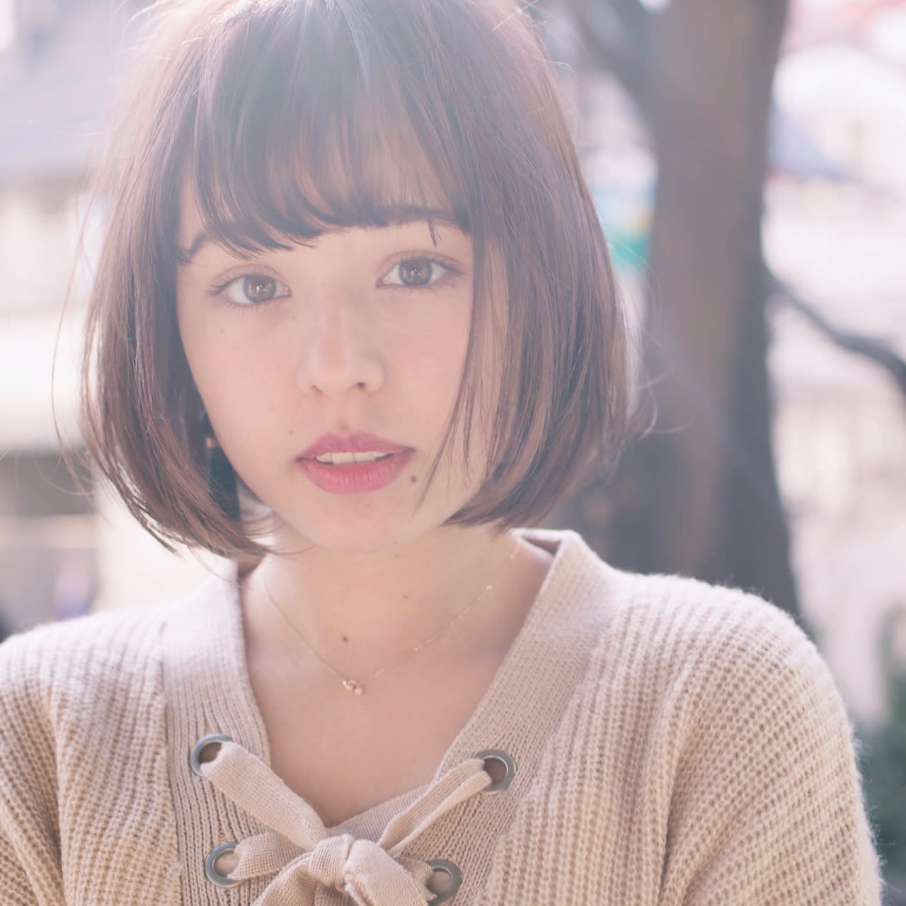 mit by tree センター北【ミットバイツリーセンターキタ】のスタイル紹介。くすみピンクメルティカラーナチュラルスリークボブ