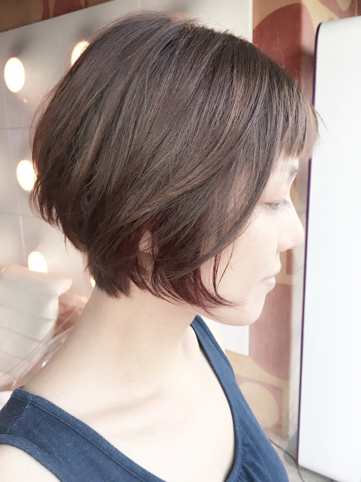 WORKS【ワークス】のスタイル紹介。【WORKS】ナチュラルショートボブ+ポイントカラー