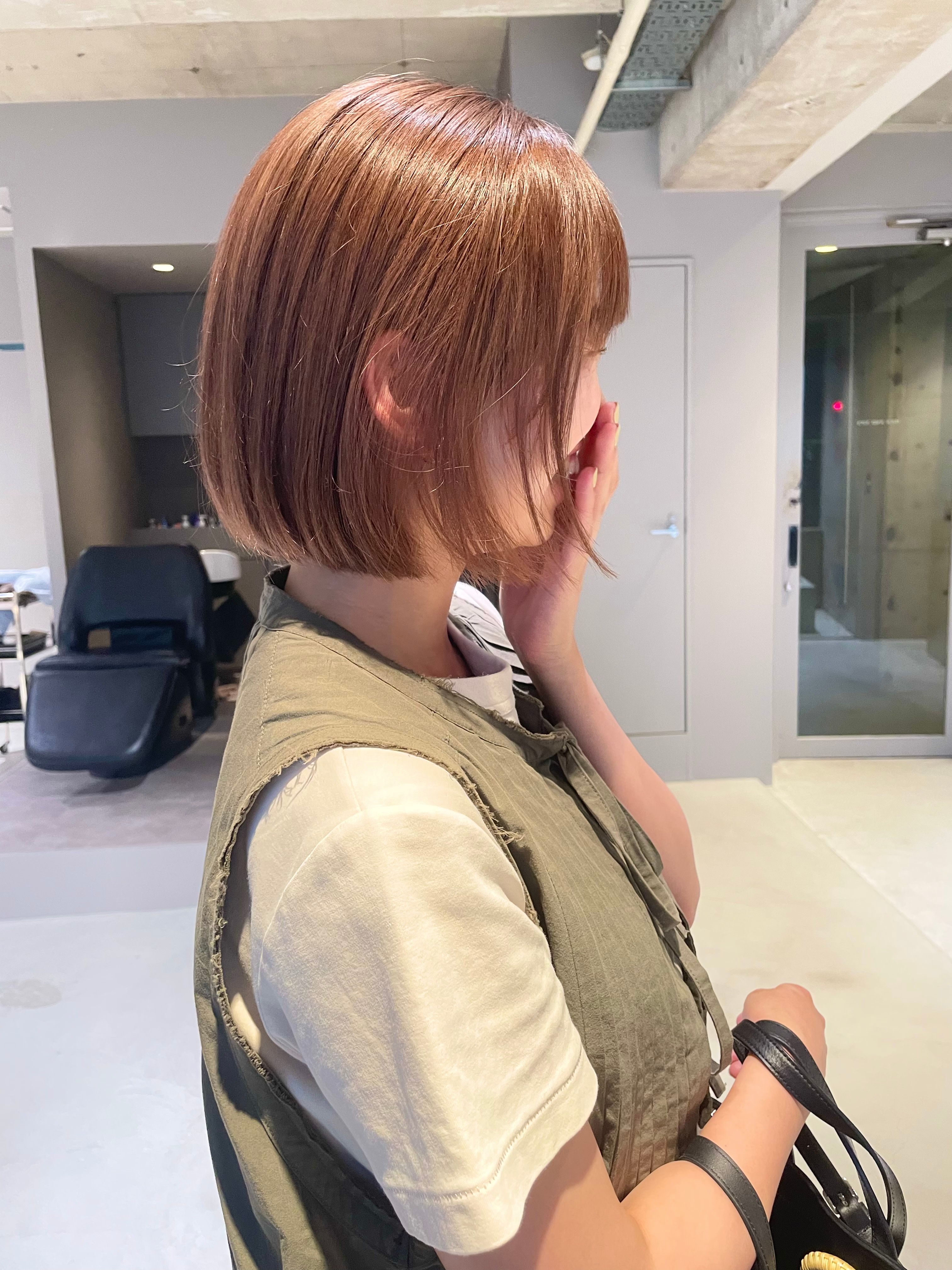 IDEN AND TITY 【アイデン アンド ティティ】【アイデン アンド ティティ】のスタイル紹介。｛kando hair｝ミニボブ/オレンジ/ベージュ/暖色