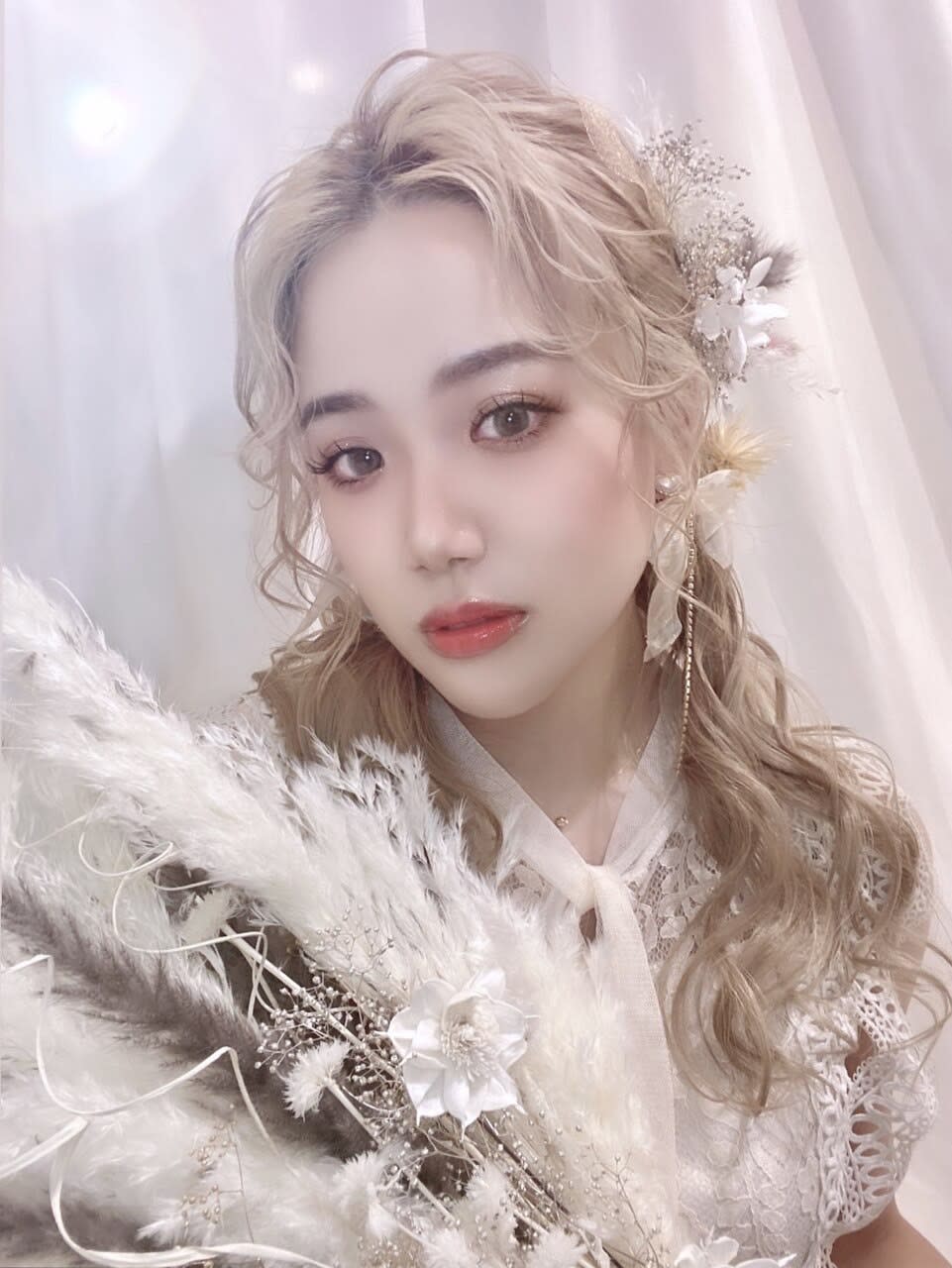 set salon lien 八幡筋店【セットサロンリアン ハチマンスジテン】のスタイル紹介。ハーフアップ