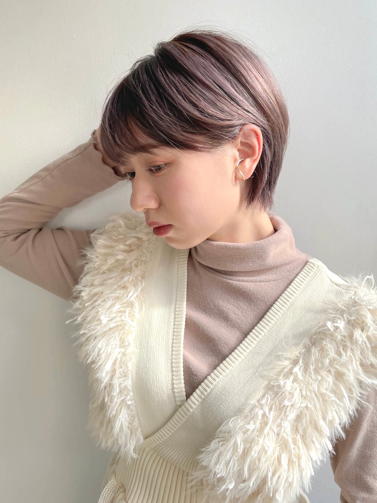 CECIL hair 【セシル ヘアー】【セシル ヘアー】のスタイル紹介。ハンサムショート×ラベンダーグレージュ　下北沢