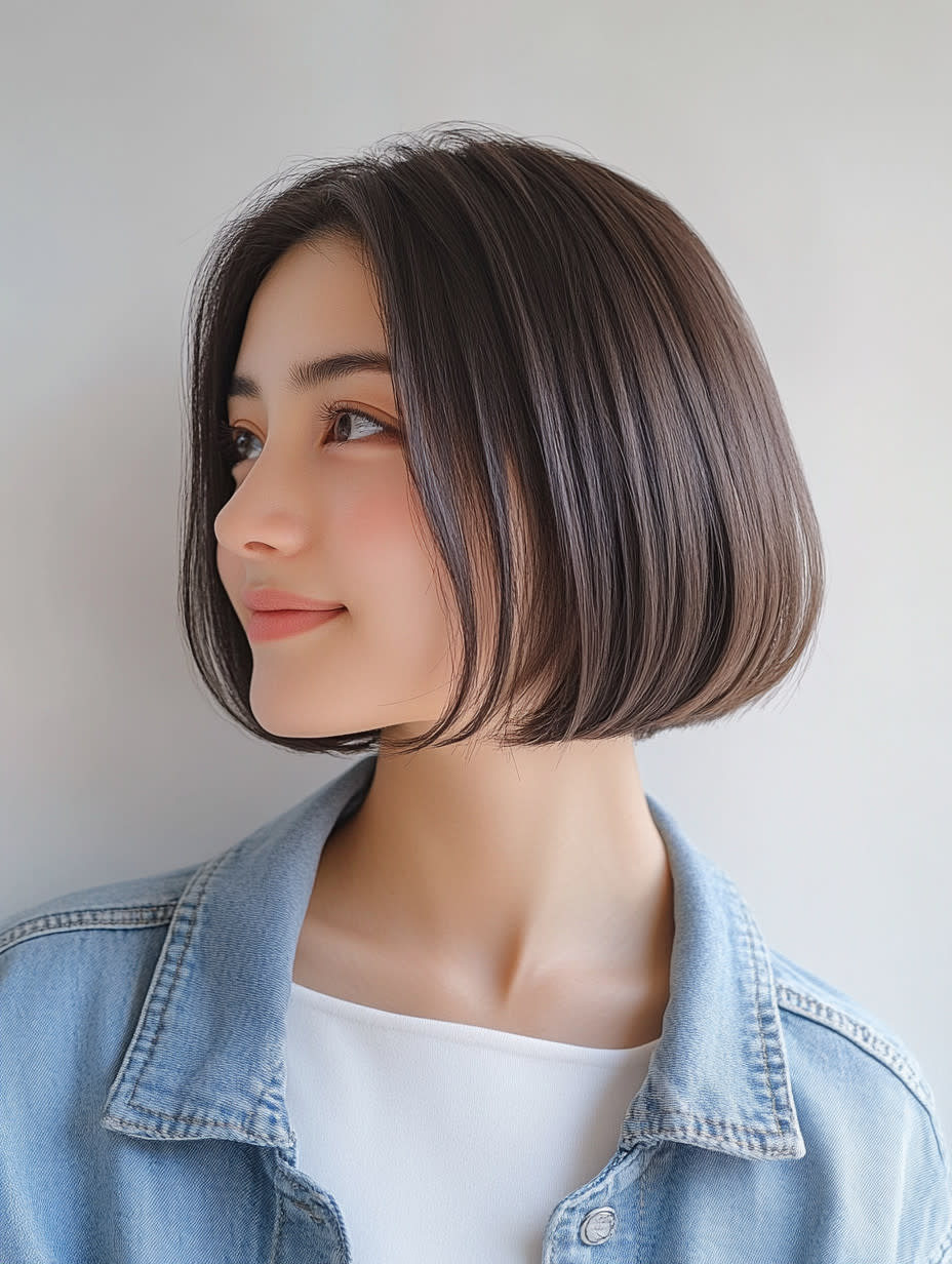 個室美容室 ディアローグ 自由が丘Luz店【コシツビヨウシツ ディアローグ ジユウガオカラズテン】のスタイル紹介。丸みのあるベーシックボブ