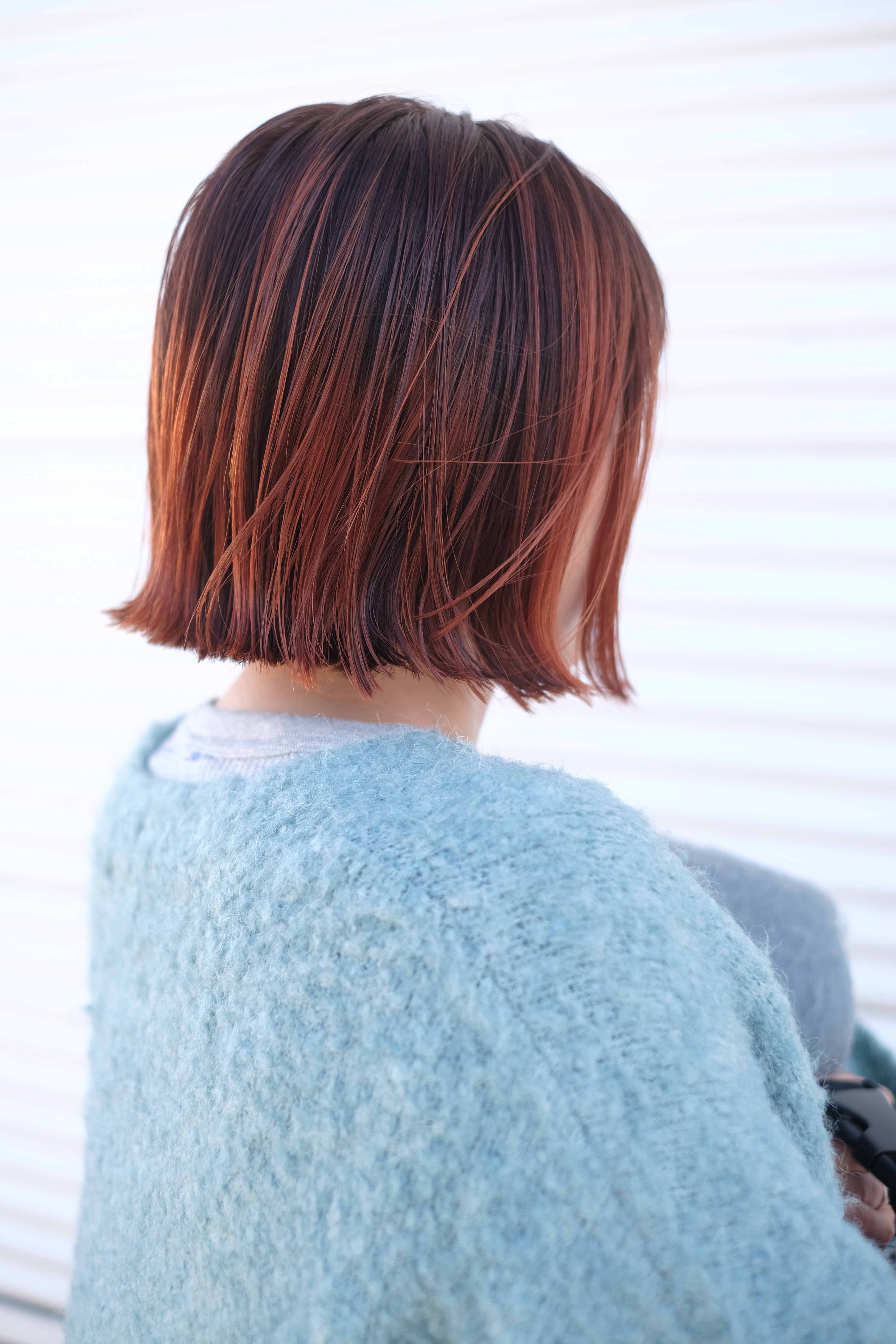 GENE CUTCLUB【ジーン カットクラブ】のスタイル紹介。ミニボブとハイライトを入れたデザインカラー