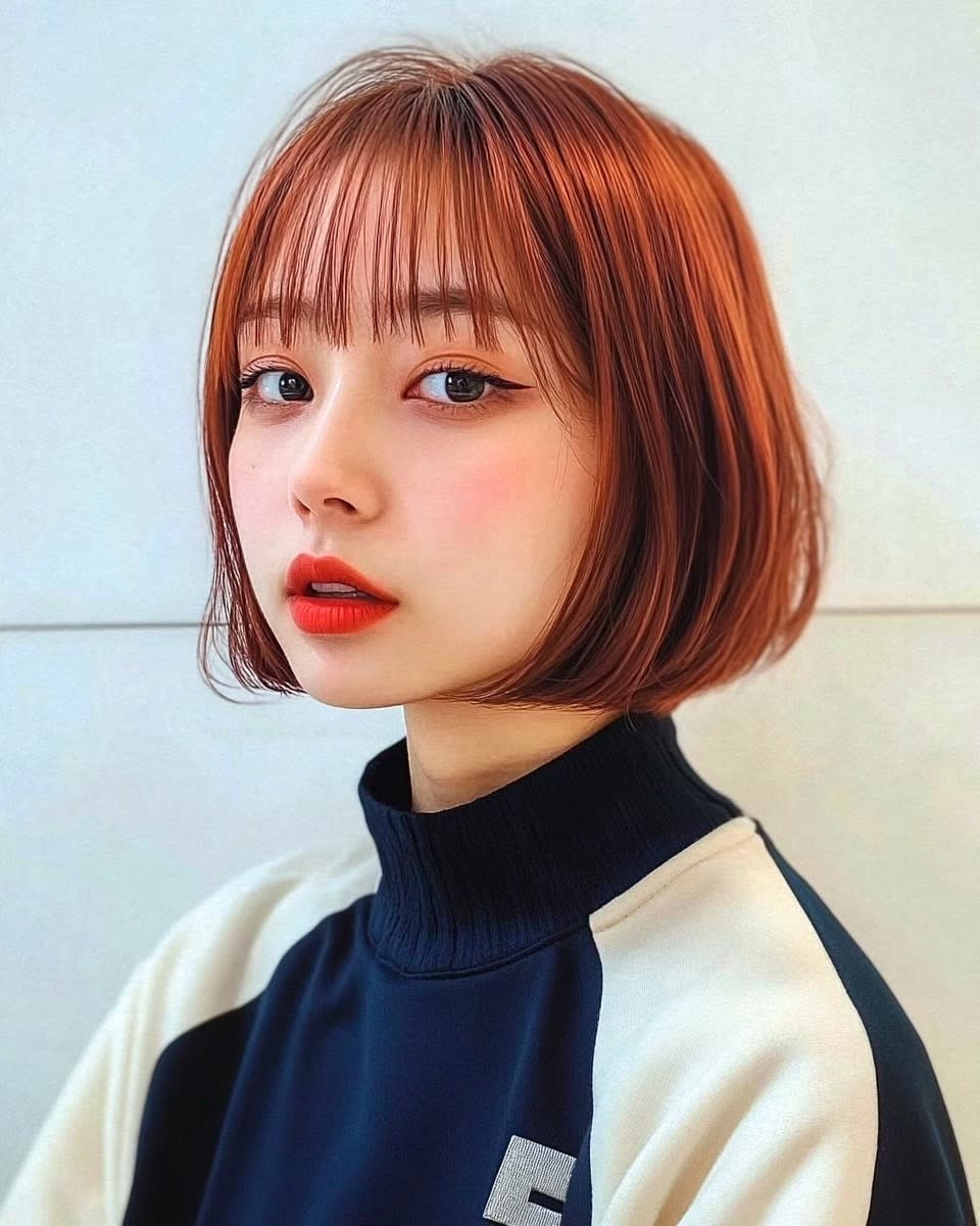 srow【スロウ】のスタイル紹介。bob × orange