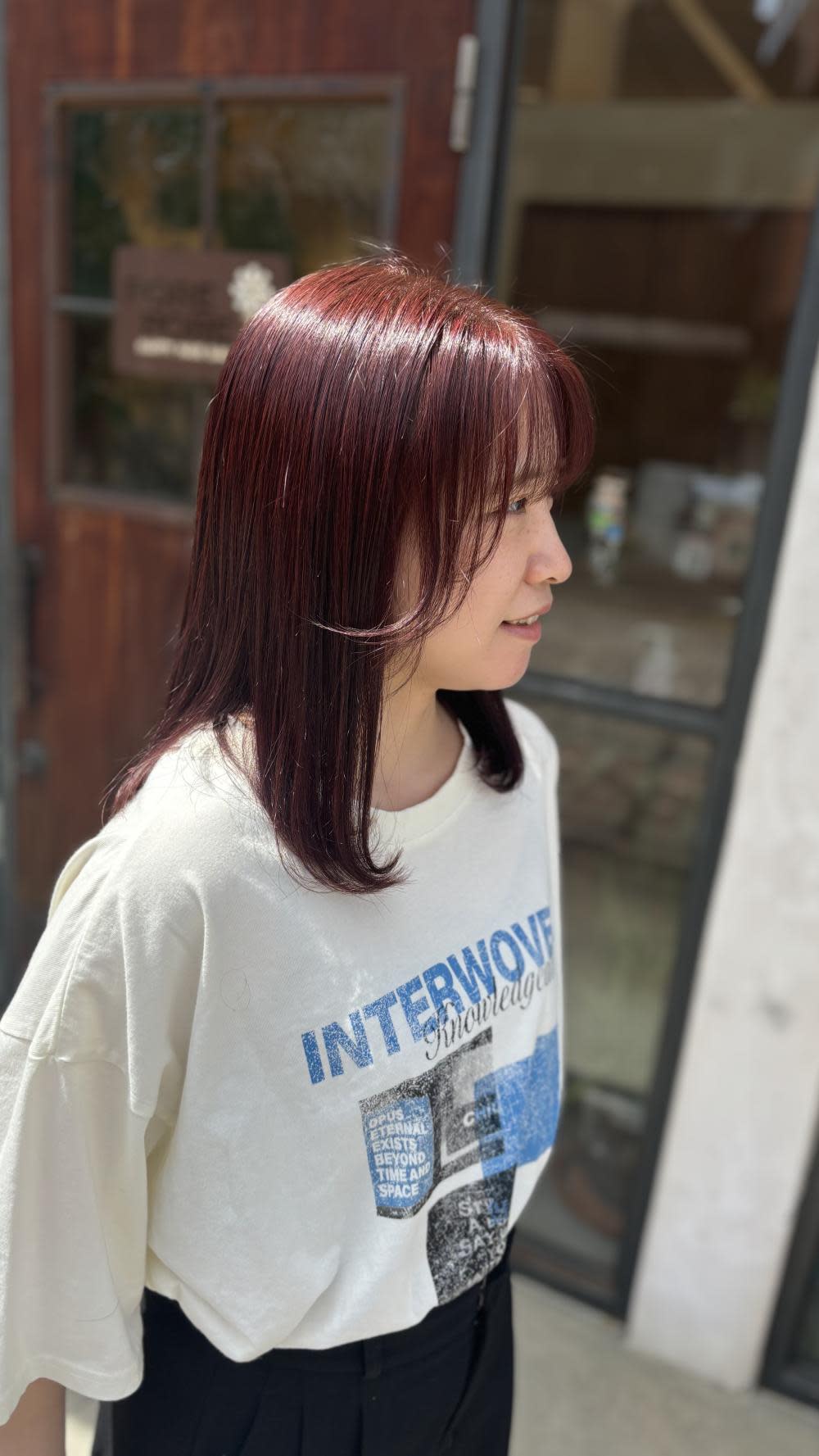 POREPORE HAPPY HAIR BASE 国立谷保【ポレポレハッピーヘアーベース】【ポレポレハッピーヘアーベース】のスタイル紹介。【ブリーチなし】チェリーレッドカラー