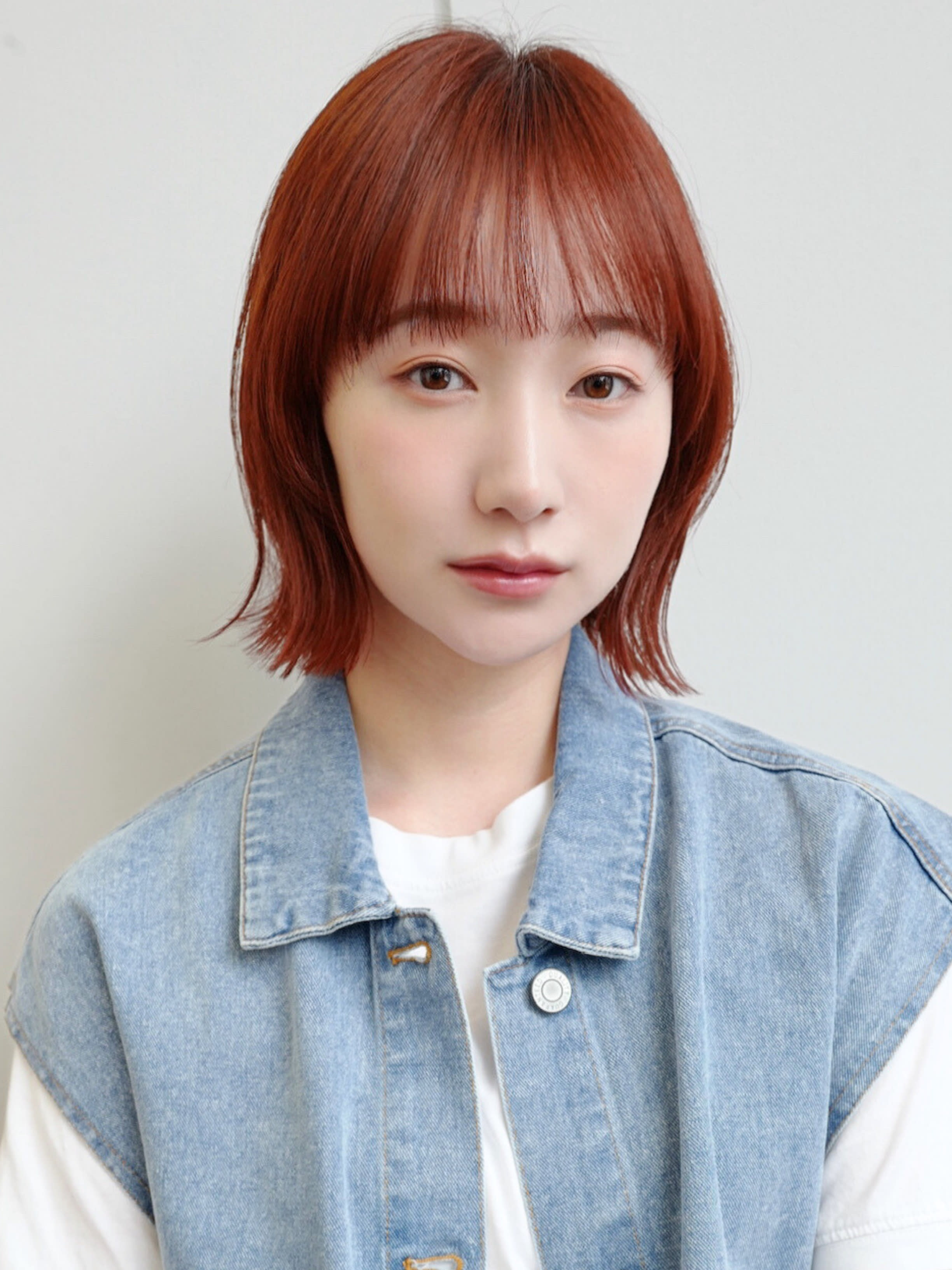 aivee 吉祥寺【アイビーキチジョウジ】のスタイル紹介。くびれショートボブ/切りっぱなし/ミニボブ/オレンジレッド暖