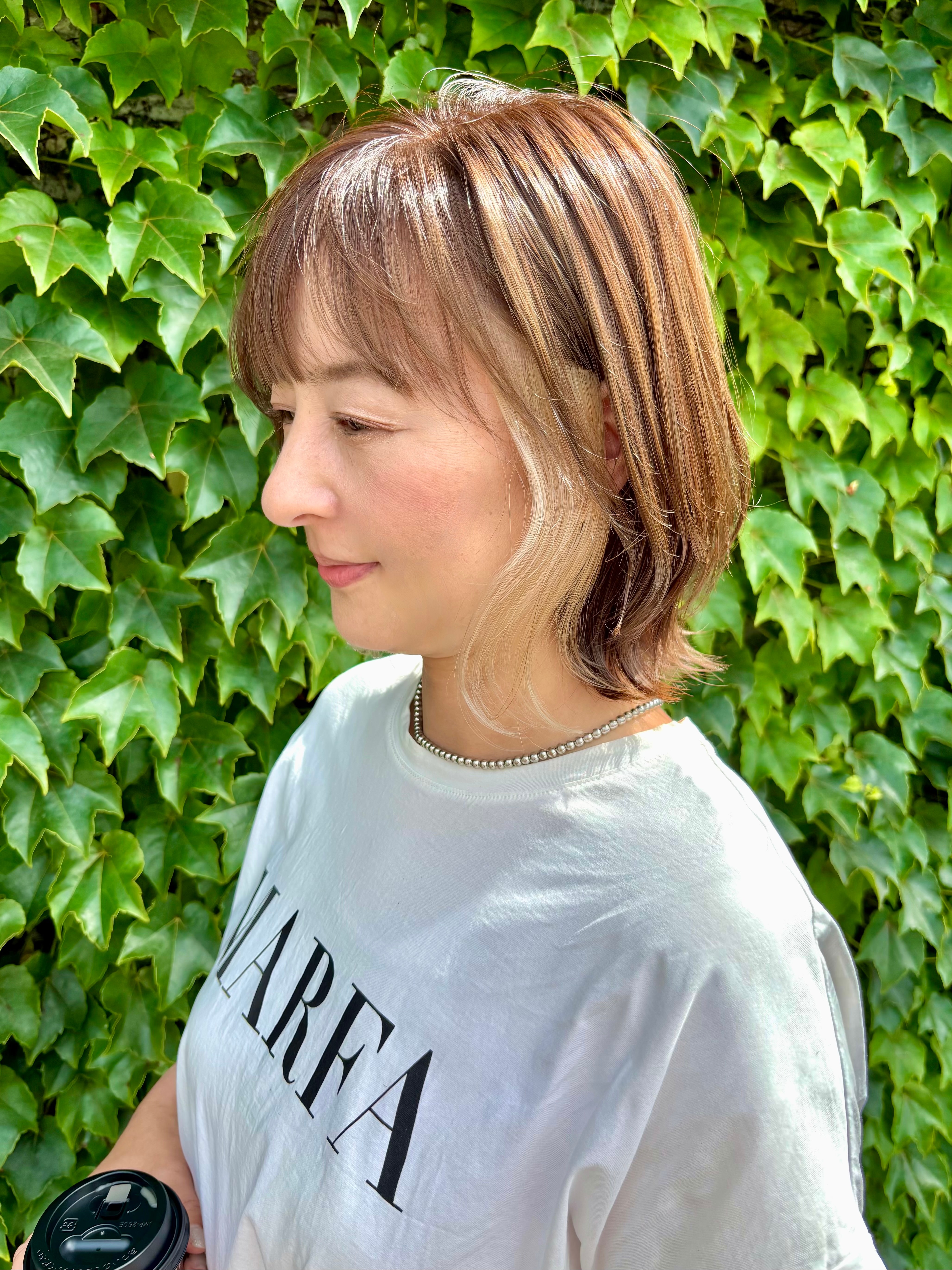 Leben: 【レーベン】【レーベン】のスタイル紹介。#脱白髪染め#くびれボブ#ホワイトベージュ