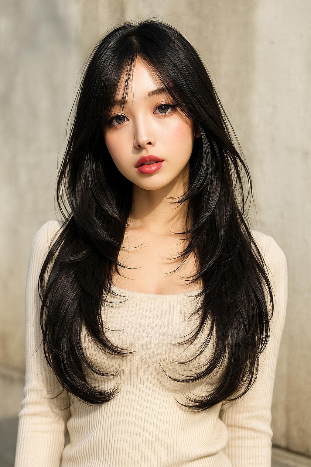 髪質改善ヘアエステ専門美容室Ultimate【カミシツカイゼンヘアエステセンモンビヨウシツアルテマ】のスタイル紹介。ミッドナイトフェザーレイヤー