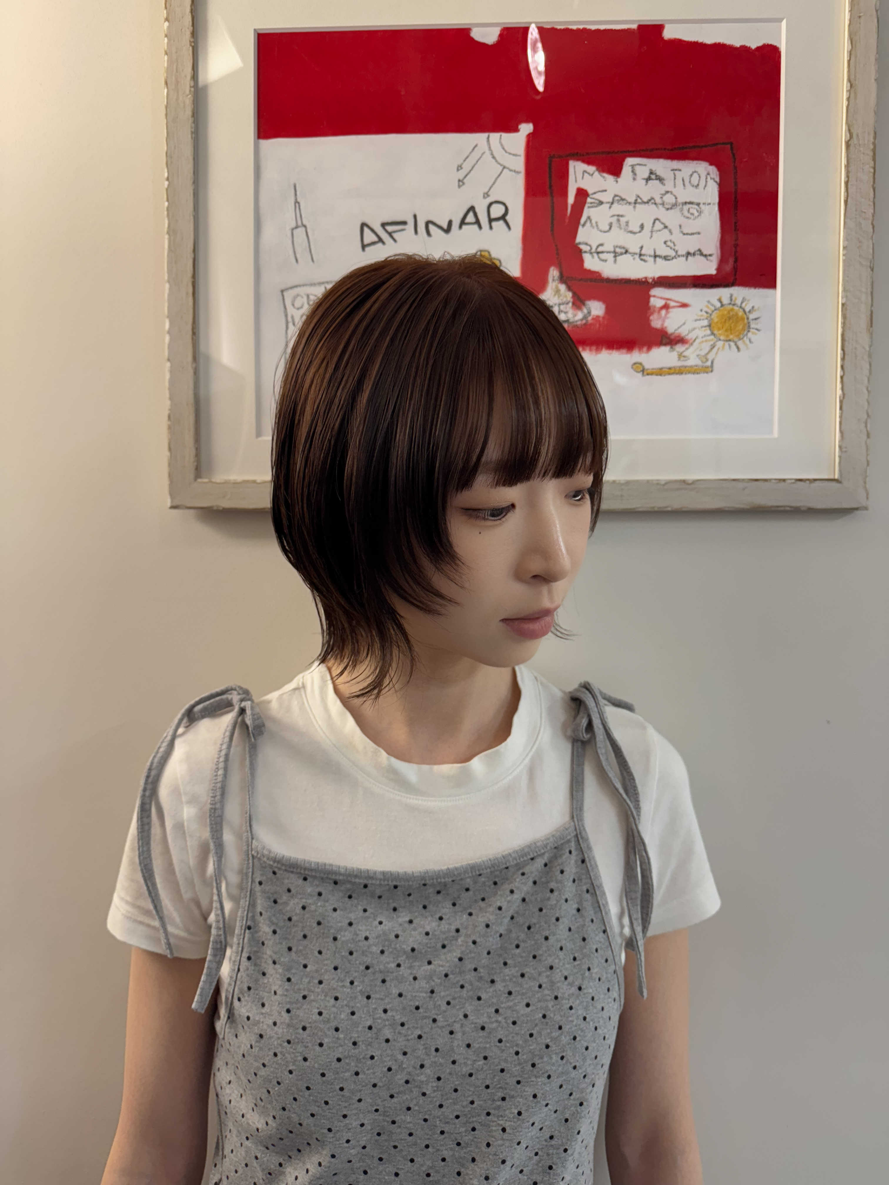 Afinar新宿【アフィナーシンジュク】のスタイル紹介。ふんわり透け感/大人かわいいショートウルフ