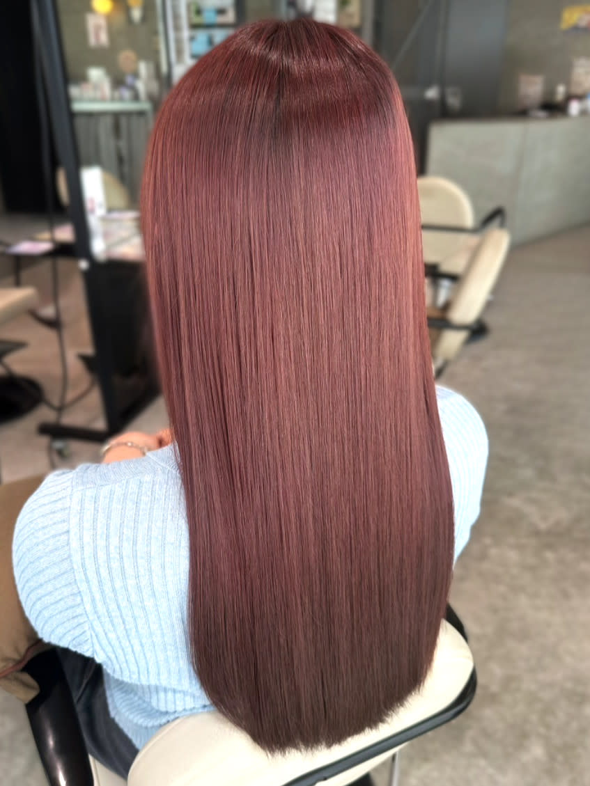 岡山髪質改善美容室 hair studio Chao by MICHI 【ヘアースタジオチャオ】【オカヤマカミシツカイゼンビヨウシツヘアースタジオチャオバイミチ】のスタイル紹介。【ChaoMICHI yu-ka】髪質改善 ピンクブラウン 