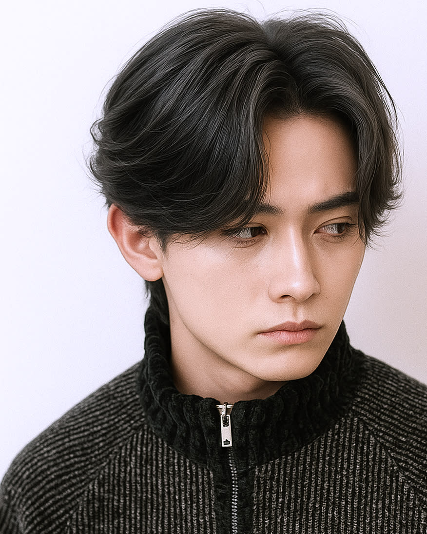 CARE 心斎橋【ケア シンサイバシ】のスタイル紹介。メンズセンターパートニュアンスパーマカルマパーマ