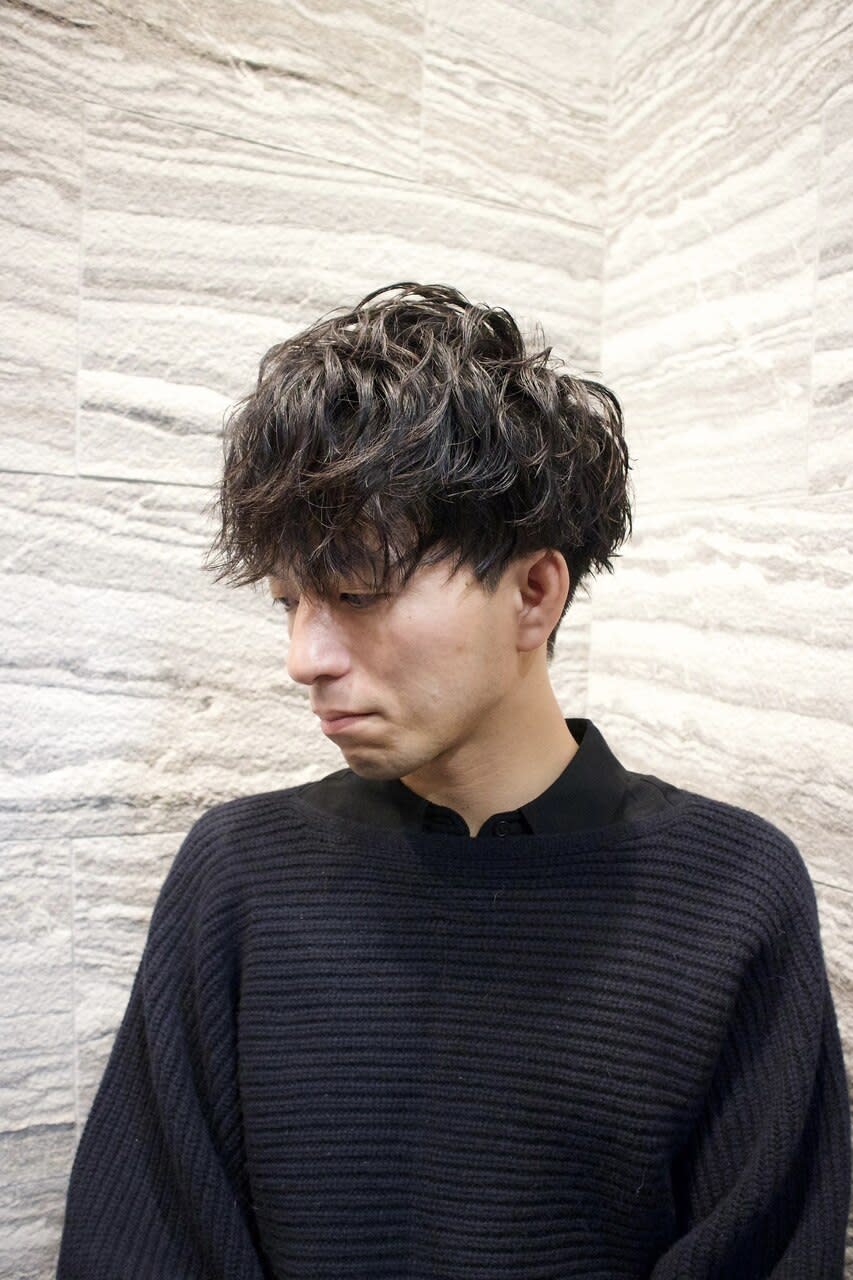 trim渋谷店【トリムシブヤテン】のスタイル紹介。無造作マッシュパーマ[渋谷/理容室/シェービング/]