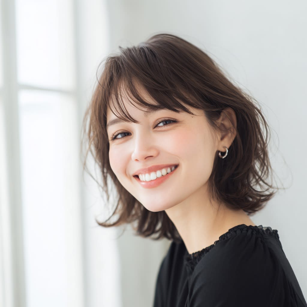 hair green百合ヶ丘【ヘア グリーン ユリガオカ】のスタイル紹介。柔らかい印象を引き出す大人ふんわりセミロング。