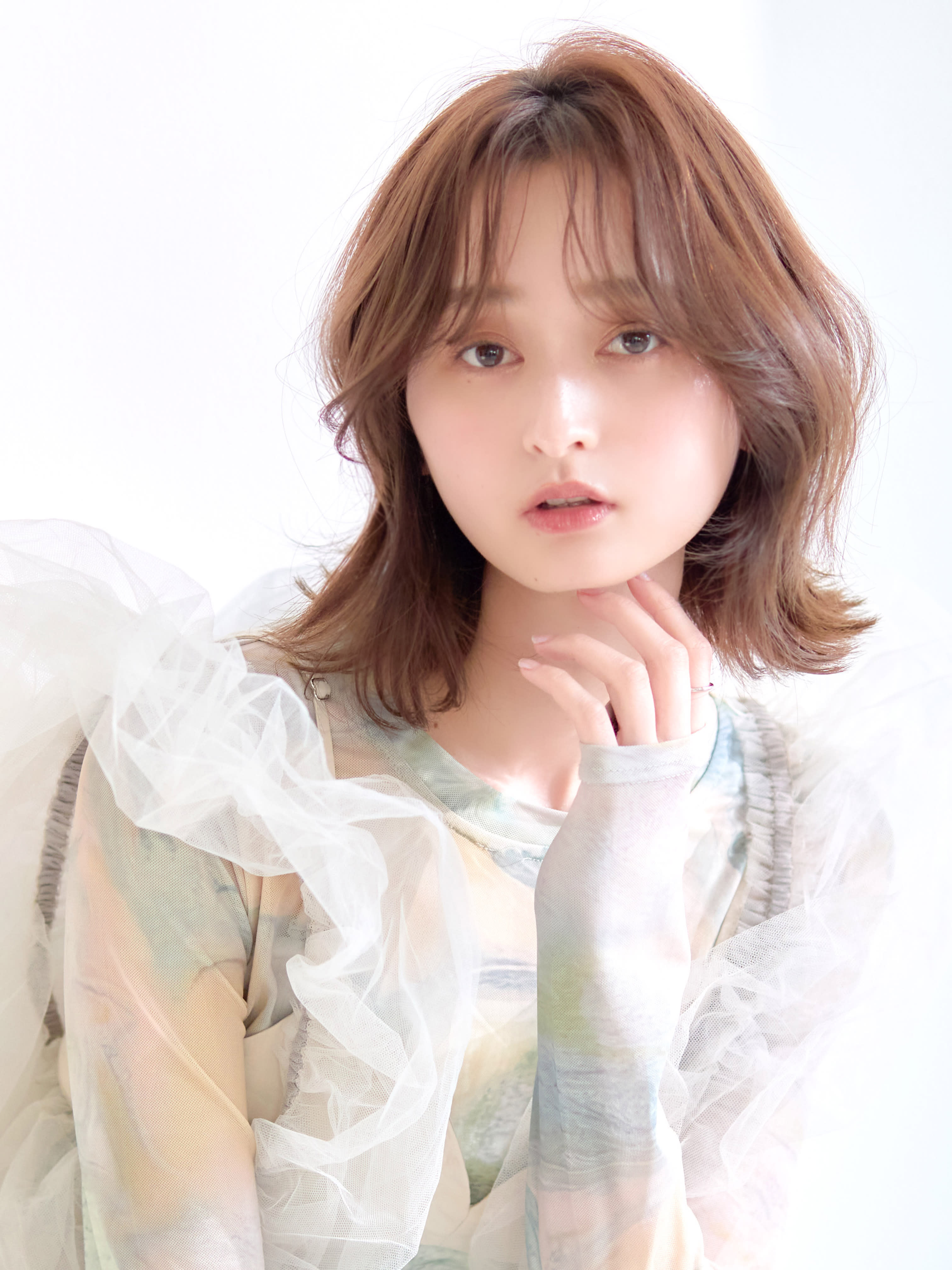 La fith hair santie 広島駅前店【ラフィス ヘアー サンティエ ヒロシマエキマエテン】のスタイル紹介。【La fith】ヘーゼルブラウンカラー×ふんわりくびれボブ