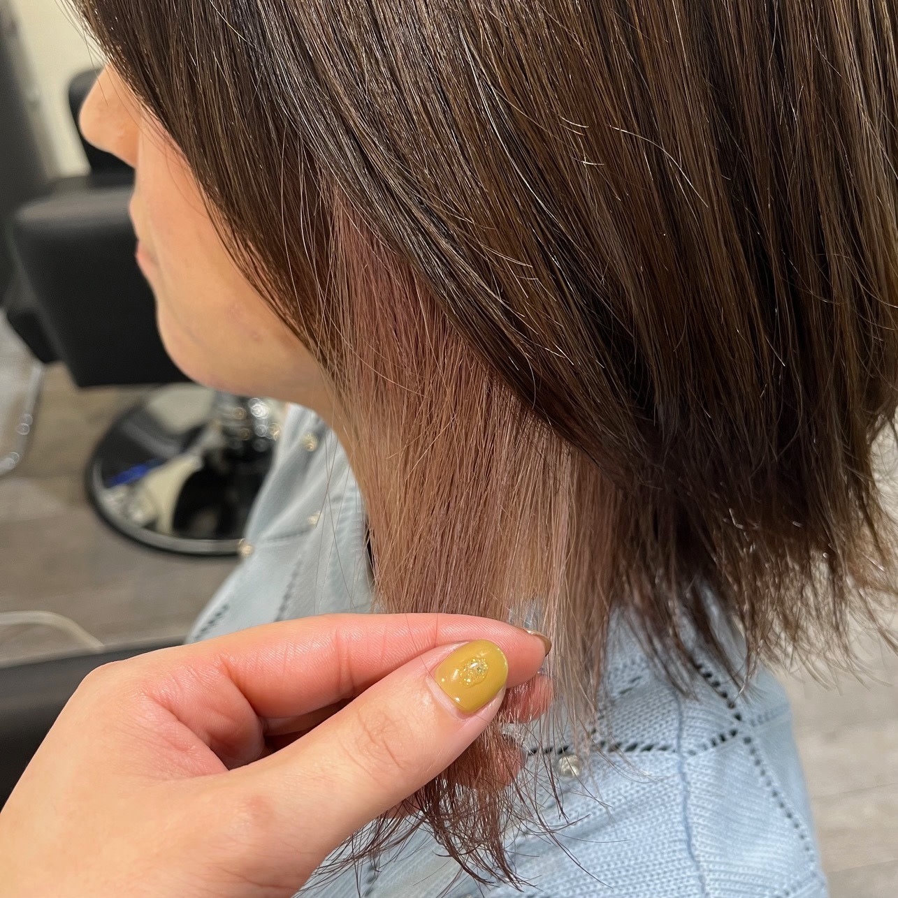 unpeu hair 二条店【アンプヘアーニジョウテン】のスタイル紹介。イヤリングカラー