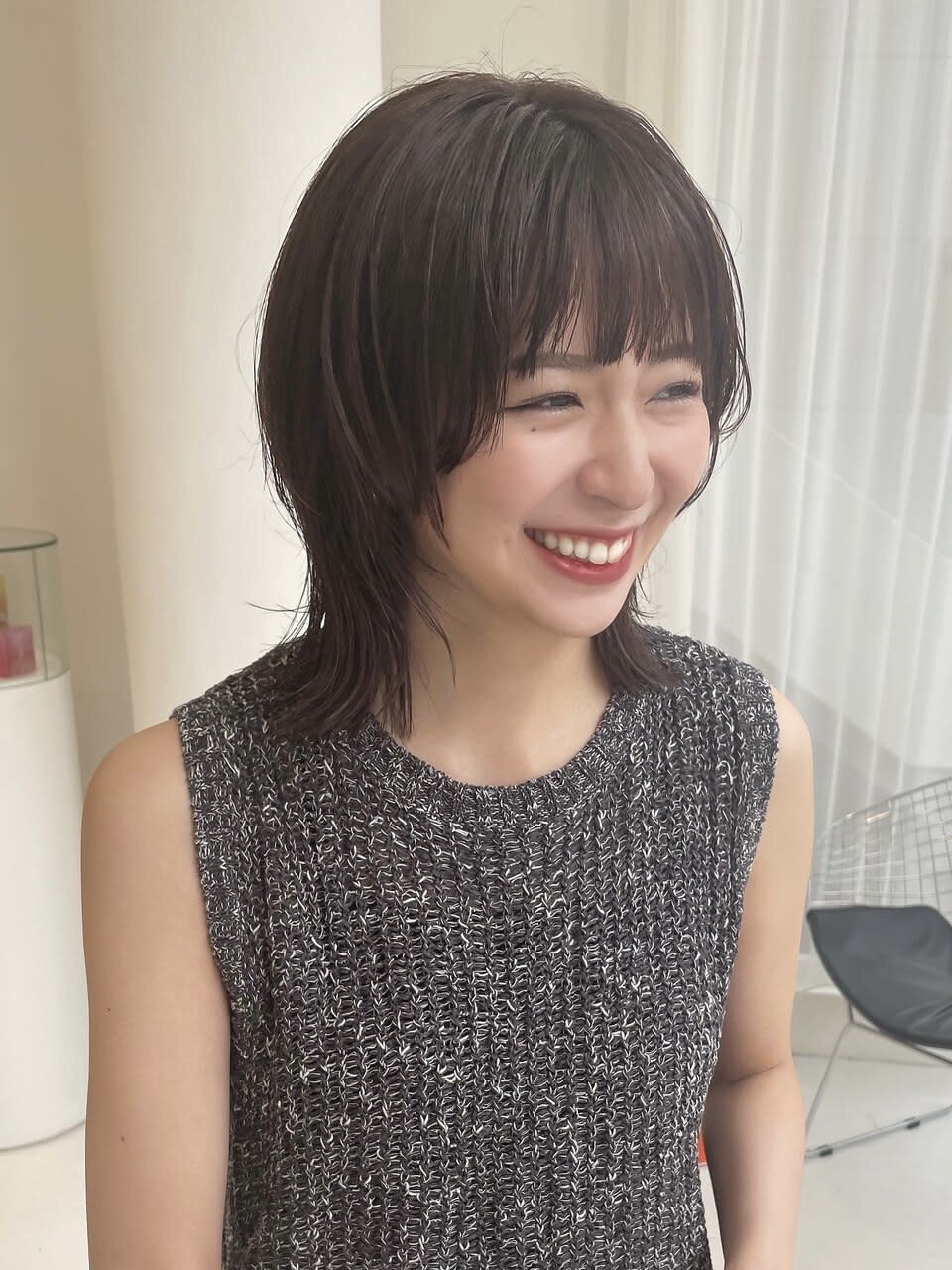 Nought etre 西金沢【ノート エートル ニシカナザワ】のスタイル紹介。10代20代ハイトーンカラーブリーチレイヤーボブウルフ小顔