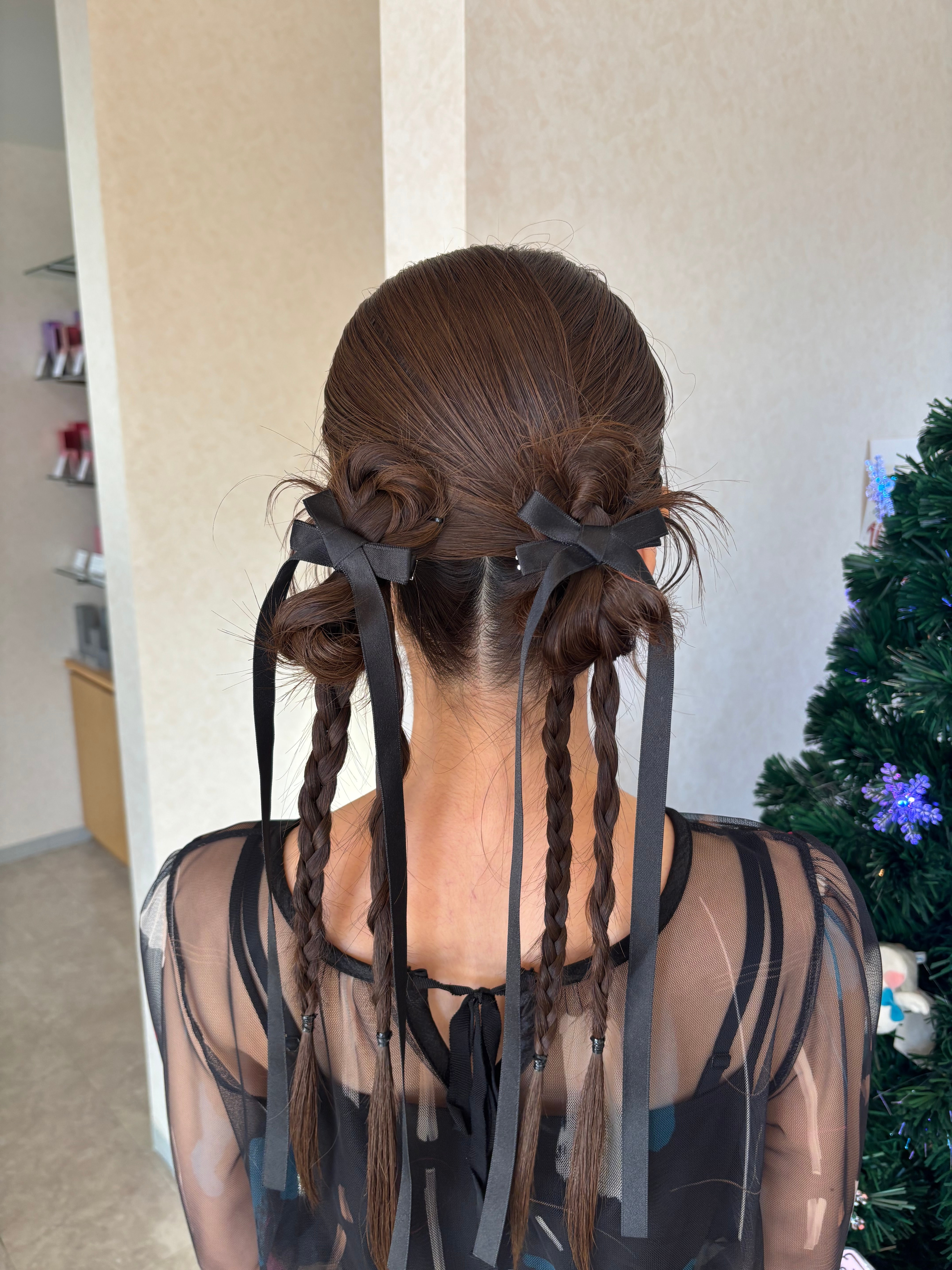 Jlica hair サンフラワー通り【ジェリカヘアー】【ジェリカヘアーサンフラワードオリ】のスタイル紹介。ツインカチモリ編みおろしスタイル