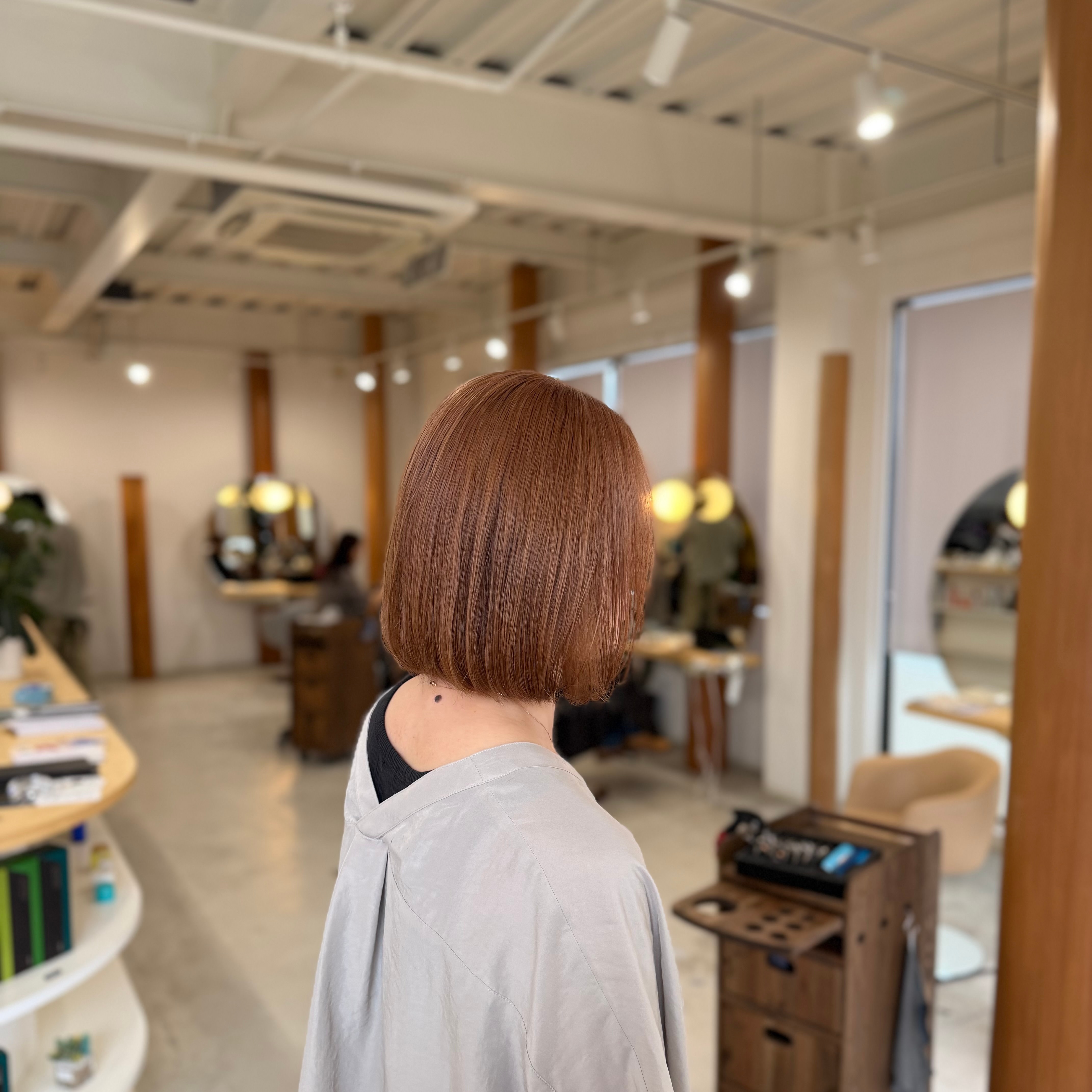 HUE カラー/ダブルカラー/ブリーチ 富山【ヒュー】【ヒュー カラーダブルカラーブリーチ トヤマ】のスタイル紹介。オレンジベージュ