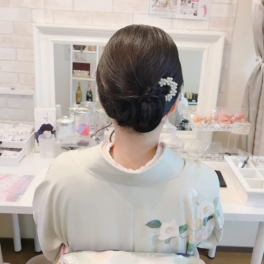 女性40代和服着物セミロング ヘアスタイル髪型ヘアカタログ